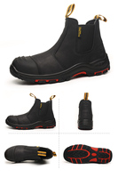Botte de sécurité industrielle ZG L603-5 en cuir nubuck/crazy horse avec embout en acier, style Chelsea, embout composite