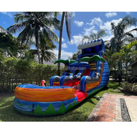 Toboggan aquatique de couleur longue de taille personnalisée toboggan gonflable humide de jeu pour location 1 pièce toboggan intérieur de conception 3D gratuit jouets d'extérieur