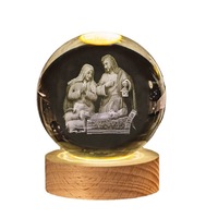 Honneur du cristal, boule de cristal en verre lumineux gravée au laser 3D, décorations de table de bureau
