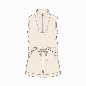 Ensemble de vêtements d'été pour filles, t-shirt et short, fermeture éclair, fabrication en usine propre, vêtements pour filles de haute qualité, personnalisables - Product Image 2
