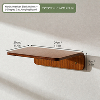 Étagère murale en forme de L en noyer pour chat, perchoir flottant pour grimper, accessoire pour système de jeu mural pour chat