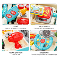 Autobús educativo para niños, juguetes, regalos de cumpleaños, rueda de plástico, juguetes de engranaje, volante de simulación, autobús escolar de juguete con luz y música