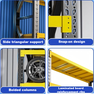 המדפים השחורים והצהובים המשמשים במחסן ומפעל רב ברמה גבוהה, עמיד, - Product Image 4