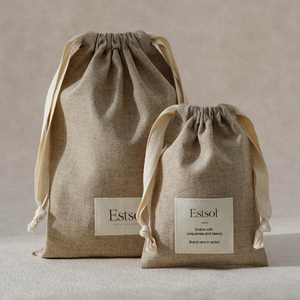 Sacchetti in Lino con Cordoncino Personalizzati con Logo Estsol per Regali, Abbigliamento, Confezioni di Lusso Resistenti alla Polvere - Product Image 2