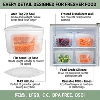 Sac de conservation alimentaire 100% silicone réutilisable pour la cuisson, le stockage, la congélation, étanche, lavable au lave-vaisselle