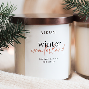 AIKUN Customized Cards Premium Christmas Glass Scented <b>Candle</b> Handmade Soy Wax Natural Eco Friendly Glass Jar <b>Candle</b> for Gift - Product Image 4