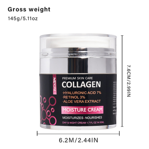 FATAZEN Crème Hydratante Anti-Âge Anti-Rides Visage OEM Lissante Hydratante Acide Hyaluronique <span class=keywords><strong>7</strong></span>% Collagène - Product Image 3