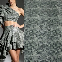 Tissu extensible en maille à imprimé serpent et sequins, tissu brodé brillant personnalisé pour robes de soirée et accessoires de mode