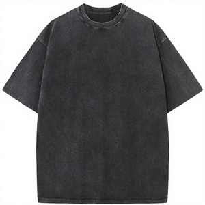 Custom <b>Drop</b> Shoulder Heavyweight Cotton <b>Acid</b> Wash Casual Men's T-Shirt with Pattern Vintage Regular Fit - Product Image 3