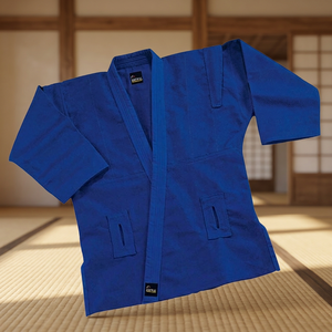 Vestes bleues Sambo - Entraînement de karaté 100% coton unisexe - Product Image 2