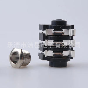 Conector de Teléfono de 6.35mm para Montaje en Panel, Conector de Audio y Video de 6 Pines, Negro - Product Image 4