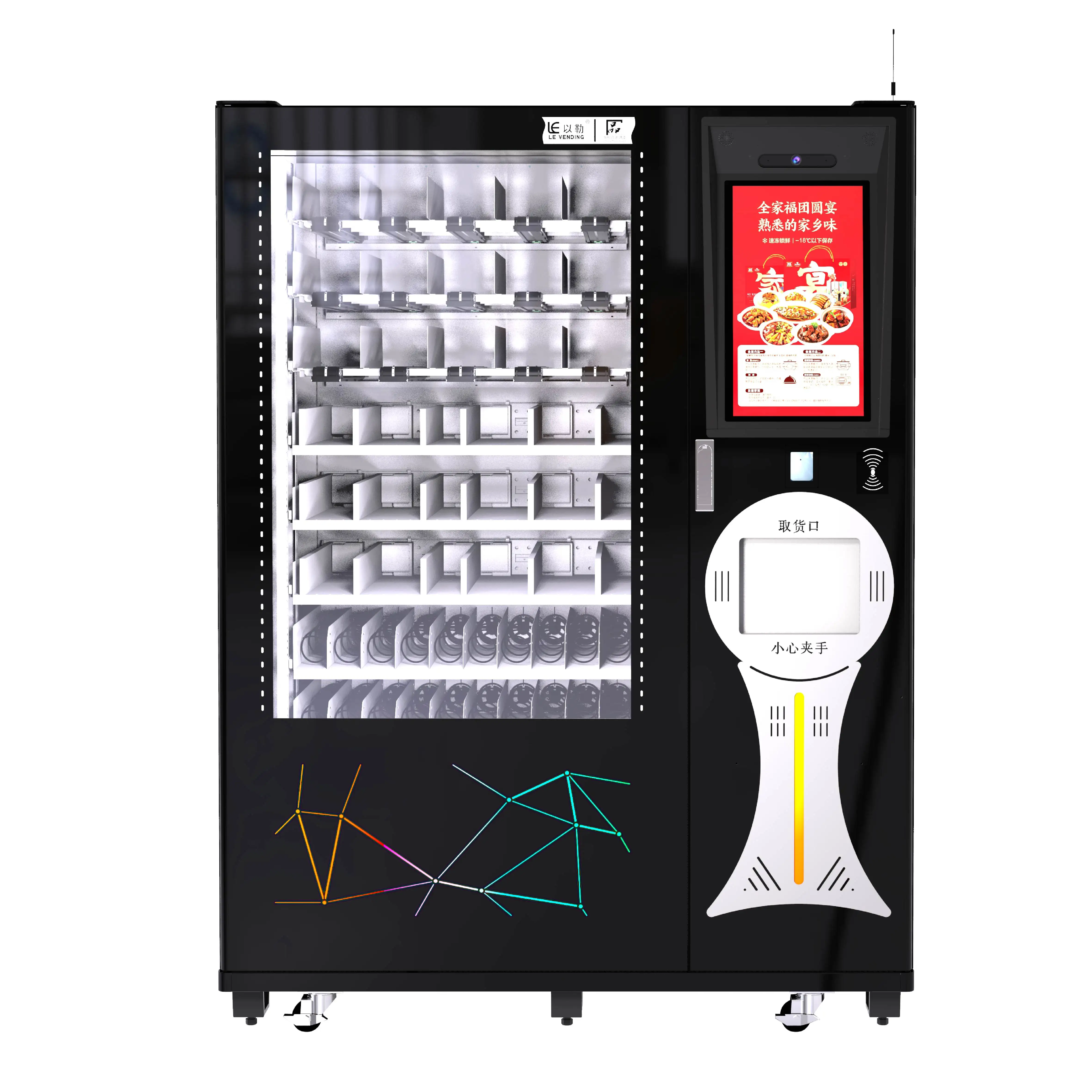 Verkaufs automat für warme Speisen mit Mikrowellen-Lifter transportieren Lebensmittel