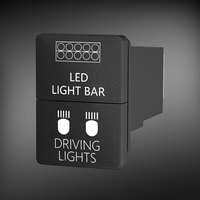 Interruptor marino de doble botón pulsador LED azul y verde de 12V con kit de cableado para barra de luz y luz de conducción, para foco de coche Tundra