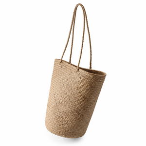 Bolso de mano moderno de alta calidad, tejido con paja, ecológico, de color sólido, estilo bohemio, abierto por arriba, para la playa, de verano, para mujer, grande - Product Image 5