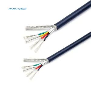 2464 4 Núcleo Blindado Fio Folha De Alumínio Trançada 4 Núcleos 18 20 22 24 26 28 Awg US Standard Shield Cable