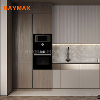 Carcasse laquée haute brillance au design moderne personnalisée Armoire de cuisine de comptoir en marbre