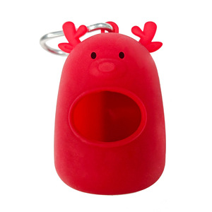 Dispensador de Bolsas para Excrementos de Perro de Silicona con Diseño de Alce de Dibujos Animados, Soporte Colgante Conveniente para Bolsas de Desechos de Mascotas, Regalos Navideños - Product Image 6