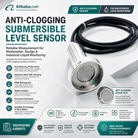 Sensor de Nivel de Agua Sumergible IP68 Antiobstrucción para Aguas Residuales con Diafragma de Presión Anticorrosión