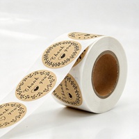 Étiquettes personnalisées avec logo, autocollants ronds en papier kraft pour boîtes cadeaux, autocollants de scellage, étiquettes de remerciement, rouleaux d'autocollants