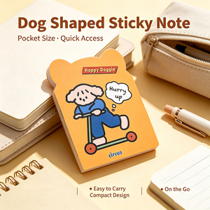 Bloc-notes adhésif en forme de chien, bloc-notes mignon de dessin animé, autocollant, inscriptible, facile à transporter - Product Image 6