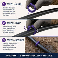 Clip anti-goutte pour pente minier, connecteur PP anti-refoulement pour tuyau d'irrigation goutte-à-goutte en PE, empêche le reflux sur les terrains en forte altitude