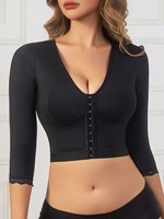 Gaine de compression post-partum pour femme, pour la poitrine et les bras, avec compression dorsale, resserrement mammaire, amincissante, attelle de bras, fermeture avant