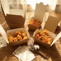 Boîte à emporter carrée en papier jetable avec logo personnalisé, bol en papier kraft micro-ondable pour pâtes, salades, aliments, boîte à lunch étanche de qualité alimentaire