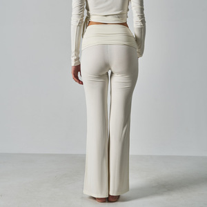 <span class=keywords><strong>Pantalon</strong></span> <span class=keywords><strong>évasé</strong></span> pliable doux et personnalisé Under Lulu pour <span class=keywords><strong>femme</strong></span>, en modal et élasthanne, coupe vintage slim taille haute, jambe large - Product Image 3