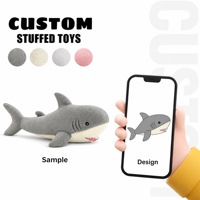 Coussin de câlin personnalisé super doux en forme de requin, jouet en peluche animal marin mignon conforme aux normes ASTM EN71, jouet en peluche animal marin