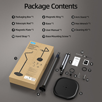 Support de téléphone et tablette en aluminium magnétique réglable Telesin pour diffusion en direct, support de téléphone portable pour lit, bras paresseux, support de sol
