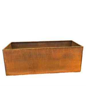 Boîte à fleurs rectangulaire modulaire assemblée bricolage Lit de jardin surélevé en acier corten pour <span class=keywords><strong>pot</strong></span> de fleur extérieur et plantation Utilisation suspendue - Product Image 1