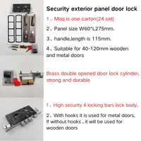 Serrure de Porte Extérieure Haute Sécurité à Poignée en Aluminium, Jeu de Serrures à Clés Mécaniques pour Panneau en Fer, pour Porte en Bois d'Entrée Principale
