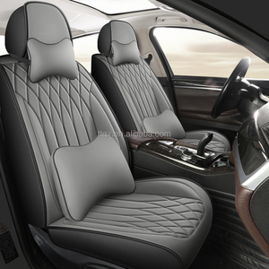 Fundas de Asiento de Coche de Cuero <span class=keywords><strong>Gris</strong></span> Resistente, Diseño Moderno Antideslizante, Juego Completo Universal para 5 Plazas, Compatible con <span class=keywords><strong>Dacia</strong></span> Sandero Stepway <span class=keywords><strong>Duster</strong></span> Jogger - Product Image 2
