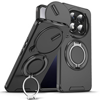 Support magnétique invisible pour téléphone Redmi Note 14 Pro 14T, compatible transfrontalier, avec anneau de maintien et support de voiture, protection intégrée