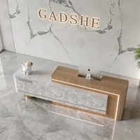 Comptoir de réception d'entreprise moderne et minimaliste, comptoir de caisse, comptoir de bar de luxe léger pour hall d'hôtel