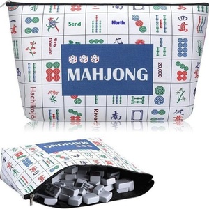 Sac en polyester portable grande capacité à motif de tuiles de mahjong, idéal pour le rangement de cosmétiques et de tuiles de jeu de casino – Nouveauté très prisée - Product Image 6