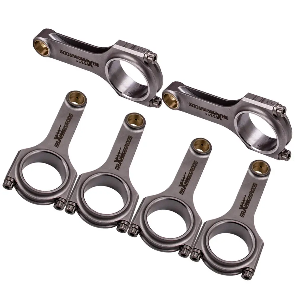 MaXpeedingrods EN24 BMW S38 B35 E28 E24 M5 M6 144mmARPボルト用コネクティングロッド