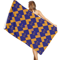Serviette de plage personnalisée Gamma Phi Delta Sorority, design moderne, vente en gros, tissu doux, idéale pour les vacances d'été