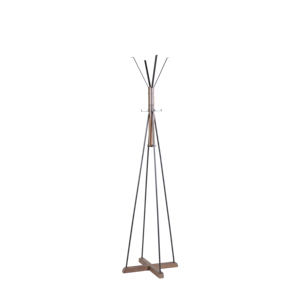 Reclaimed Wood And Metal Freestanding <b>Coat</b> Rack With <b>Hooks</b> For Bedroom Living Room - Product Image 2