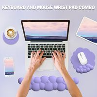 Clavier souris tapis de poignet repose-main mousse à mémoire de forme Silicone cuir tapis de souris ensemble de tapis de poignet