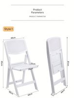 Chaise pliante en résine plastique blanche style Wimbledon pour événements, mariages, jardins, hôtels, avec dossier
