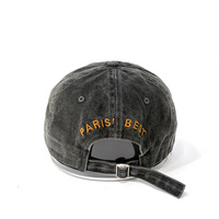 Casquette de baseball personnalisée en denim anthracite vintage, style sportif, avec clous dorés, motif argyle, respirante, imperméable, unisexe, fermeture snapback