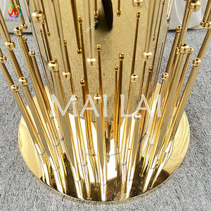 Soporte de mesa redondo de postre, decoración de boda de acero inoxidable dorado con diseño personalizado - Product Image 5