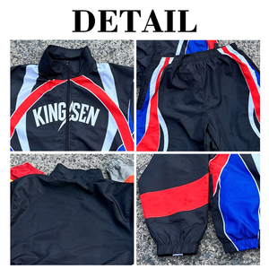 Conjunto de Chándal de Carreras Personalizado OEM para Hombre, Chaqueta Cortavientos Vintage con Bloques de Color y Pantalones Cortos, 2 Piezas, Ropa Urbana Y2K, Ropa Deportiva Casual - Product Image 6