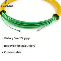 YILI Trade Class Tige de tirage de câbles en fibre de verre avec bobine en acier galvanisé, pour le tirage de câbles et de rubans dans les conduites, pour travaux de tirage expert, toutes tailles