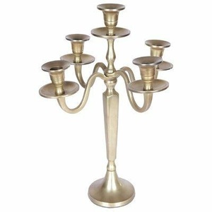 Candelabro de Metal de latón dorado para boda, fabricante de decoración de boda india - Product Image 5