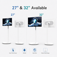 Televisor Portátil con Pantalla Táctil Android, Pantalla Inteligente Móvil de 27/32 Pulgadas con Ruedas para el Hogar, Oficina y Aprendizaje
