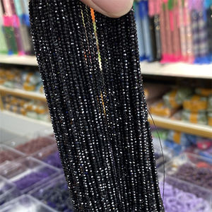 Natürliche schwarze Spinell Edelstein Perlen facettiert Schneiden lose Edelsteine Spinell Perlen - Product Image 1