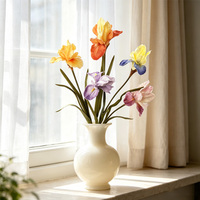 Fleurs d'iris artificielles réalistes à longue tige, faites à la main, pour la remise des diplômes, les mariages, la maison, le bureau, centre de table esthétique – Vente chaude