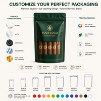 Pochette personnalisée pour humidor à cigares, en aluminium, anti-odeur, hydratante, en Mylar, pour 4-5 cigares, avec hygromètre et séparateur
